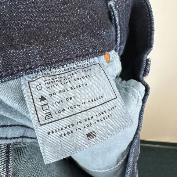 AYR Jeans Womens 26 x 26 The Riser Skinny Raw Hem Dark Wash Blue Stretch - Picture 6 of 10